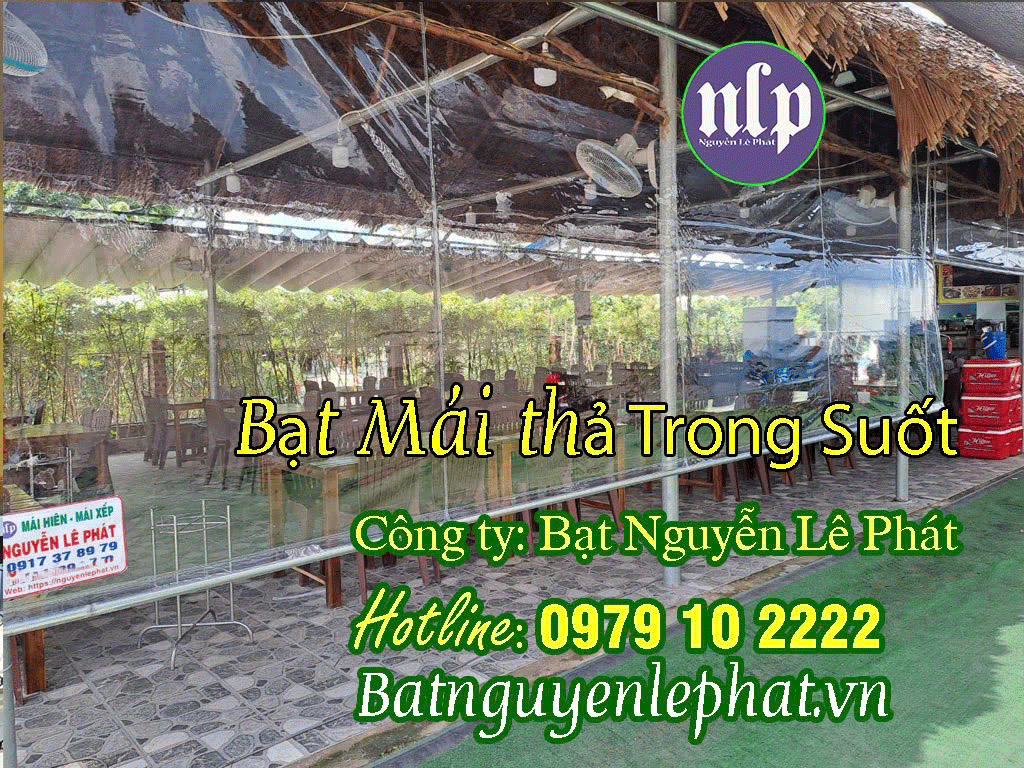 Bạt thả trong suốt che nắng mưa