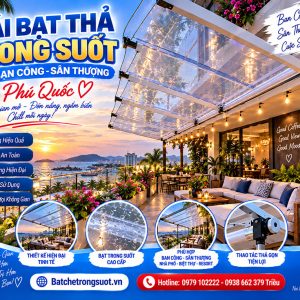 Bạt Trong Suốt Kéo Thả Cuốn Trước Hiên Quán Cafe